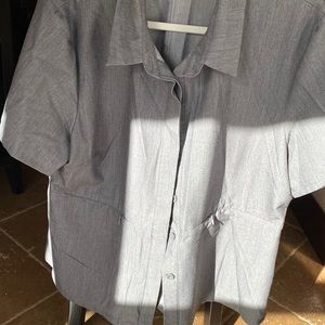 figs button up grey scrub top
